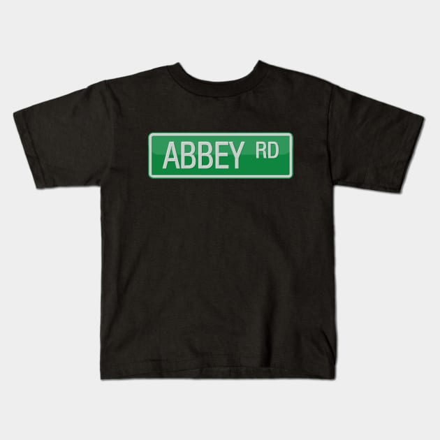 Abbey Road Street Sign Kids T-Shirt by reapolo